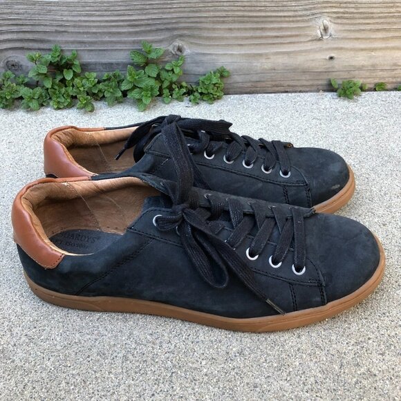 VIONIC Baldwin Nubuck Leather Shoes 9.5 Men's Black Lace Up Sneakers - Picture 1 of 11